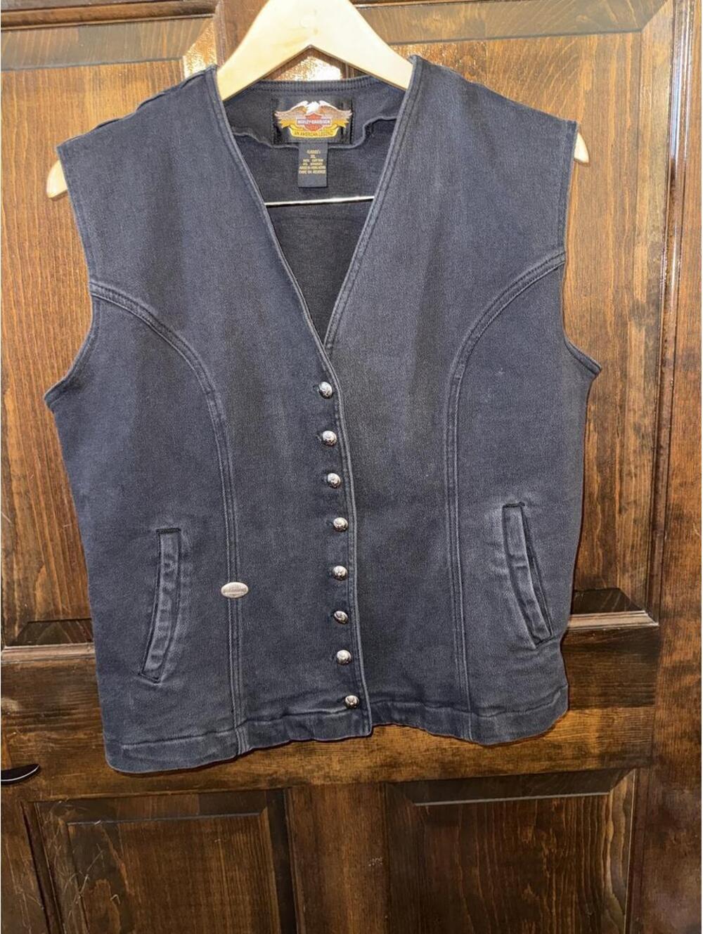 Harley Davidson Women's Black Cotton & Spandex Vest Size XL